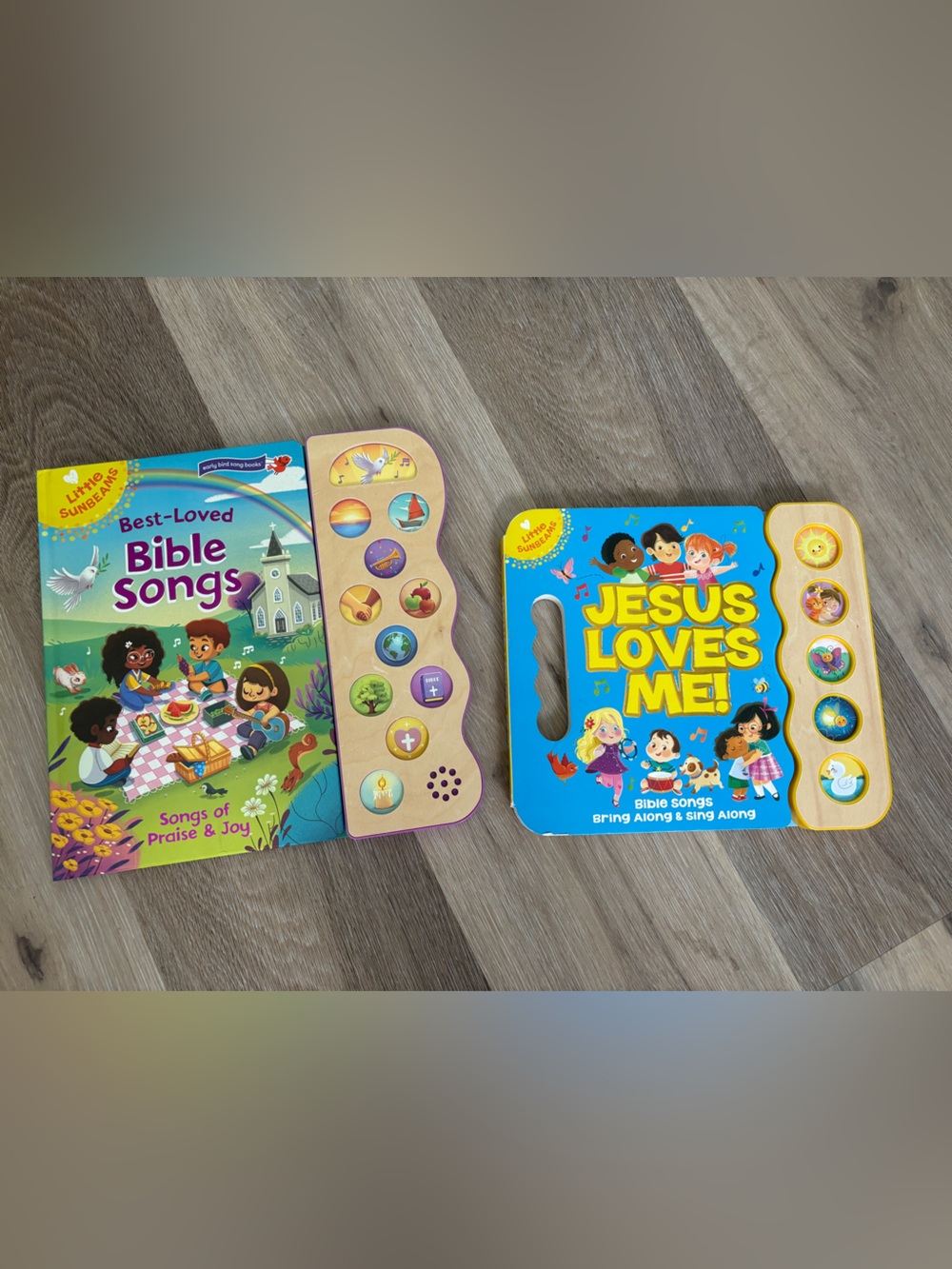 Jesus Loves Me! and Best Loved Bible Songs Board Book with Music Little Sunbeams